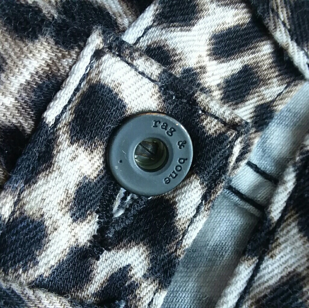 Rag & Bone Leopard Jean Shorts - Picture 7 of 8